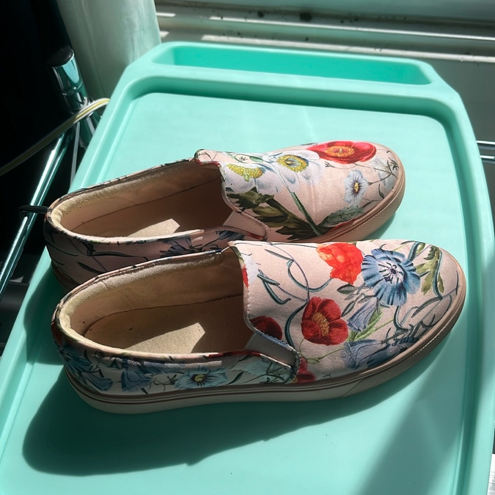 ALSO slip-on sneakers - sateen upper w/ floral pattern